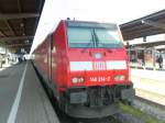 146 214-2 mit ihrer RE in Richtung Stuttgart im Wrzburger Hbf